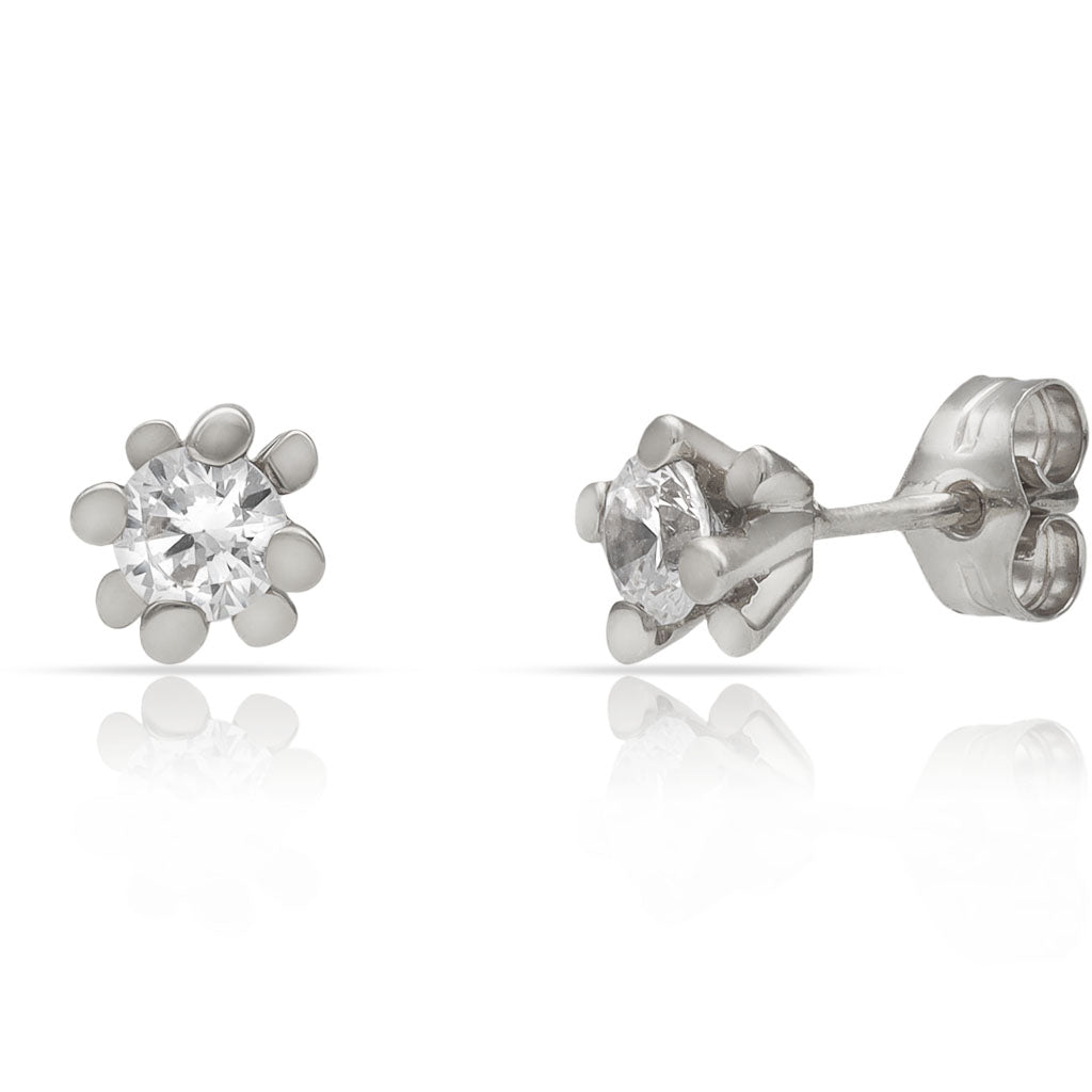 PENDIENTES ORO BLANCO 18KL CIRCONITAS
