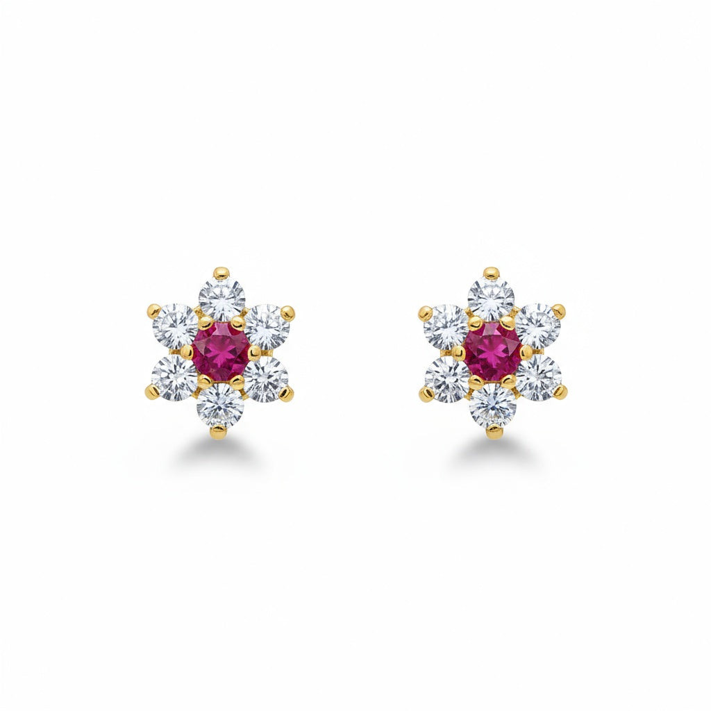 PENDIENTES ORO DE 18KL CRISOPAL ROJO