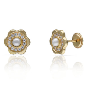 PENDIENTES ORO 18KL FLOR