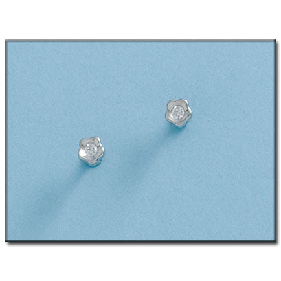 PENDIENTES ORO BLANCO 18KL FLOR