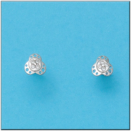 PENDIENTES ORO BLANCO 18KL FLOR