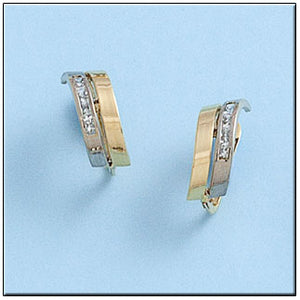 PENDIENTES ORO 18KL BICOLOR CIRCONITAS