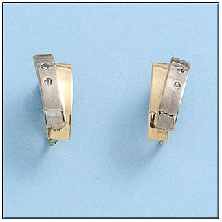 PENDIENTES ORO 18KL BICOLOR CIRCONITAS