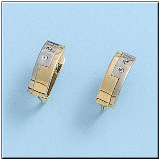 PENDIENTES ORO 18KL BICOLOR CIRCONITAS