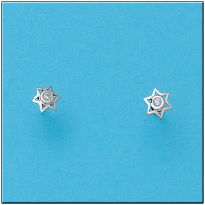 PENDIENTES ORO BLANCO 18KL ESTRELLAS