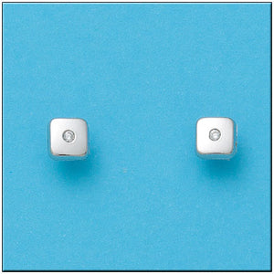 PENDIENTES ORO BLANCO 18KL CUADRADOS