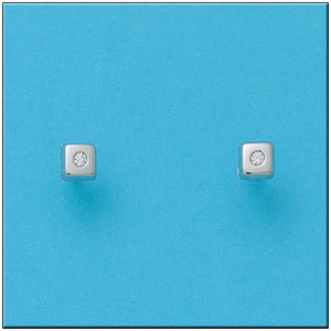PENDIENTES ORO BLANCO 18KL CUADRADOS