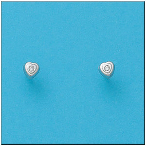PENDIENTES ORO BLANCO 18KL CORAZON