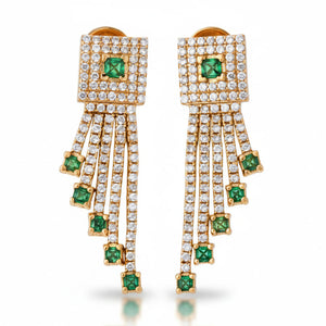 PENDIENTES ORO 18KL CRISOPAL Y CIRCONITAS