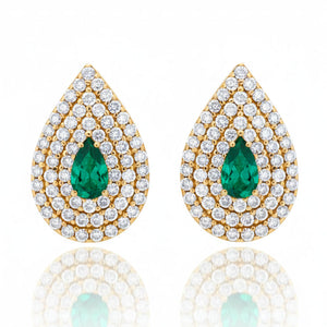 PENDIENTES ORO 18K CRISOPAL Y CIRCONITAS