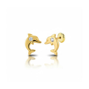 PENDIENTES ORO 18KL DELFIN
