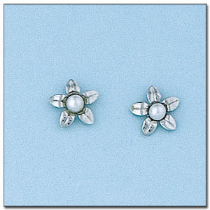 PENDIENTES ORO BLANCO 18KL FLOR