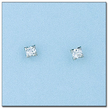 PENDIENTES ORO BLANCO 18KL - 3X3