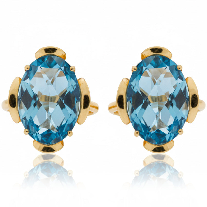 PENDIENTES ORO 18KL PIEDRA COLOR