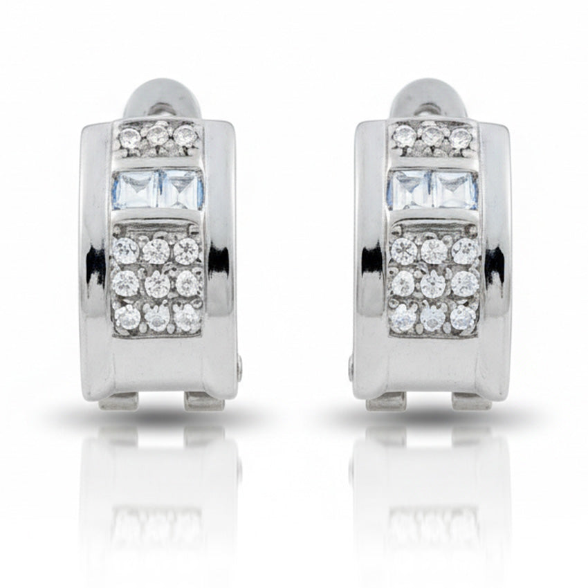 PENDIENTES ORO BLANCO 18KL CIRCONITAS