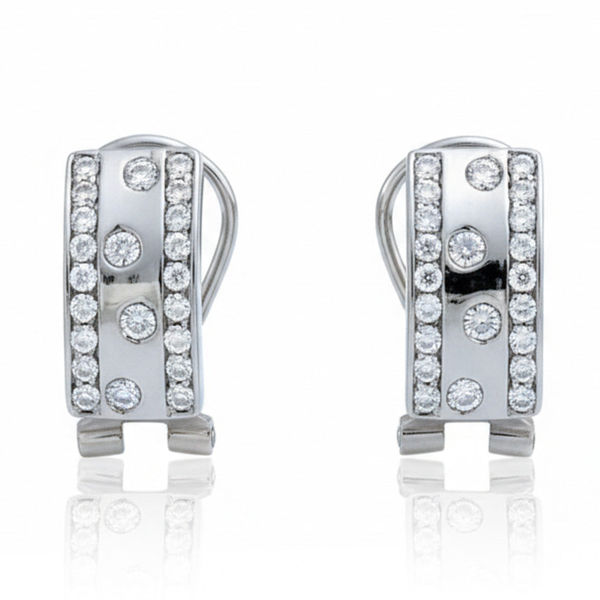 PENDIENTES ORO BLANCO 18KL CIRCONITAS