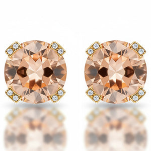 PENDIENTES ORO 18KL CIRCONITAS + PIEDRA COLOR