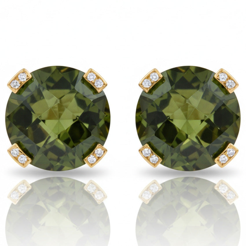 PENDIENTES ORO 18KL OLIVINA