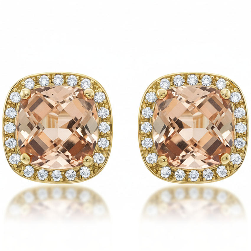 PENDIENTES ORO 18KL CIRCONITAS + PIEDRA COLOR