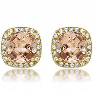 PENDIENTES ORO 18KL CIRCONITAS + PIEDRA COLOR