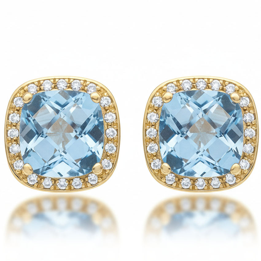 PENDIENTES ORO 18KL CIRCONITAS + PIEDRA COLOR