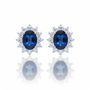 PENDIENTES ORO BLANCO 18KL ZAFIROS FINOS