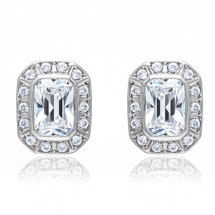 PENDIENTES ORO BLANCO 18KL CIRCONITAS