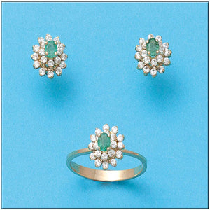 PENDIENTES ORO 18KL ESMERALDA FINA
