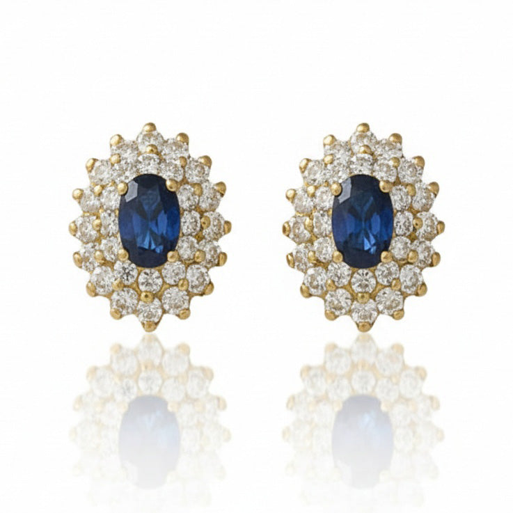 PENDIENTES ORO 18KL ZAFIROS FINOS