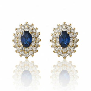 PENDIENTES ORO 18KL ZAFIROS FINOS