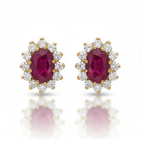 PENDIENTES ORO 18KL RUBIES FINOS