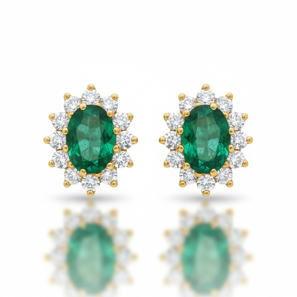 PENDIENTES ORO 18KL ESMERALDAS FINAS