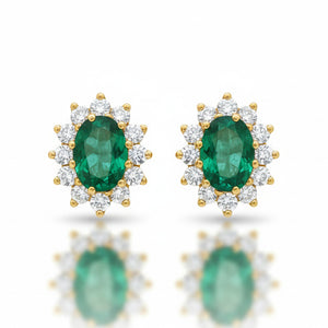 PENDIENTES ORO 18KL ESMERALDAS FINAS