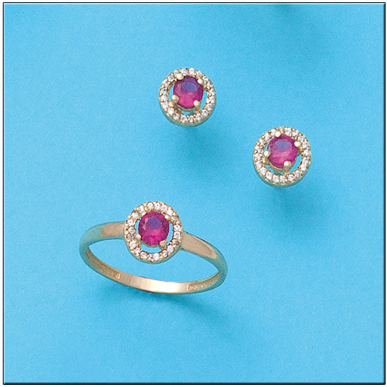 PENDIENTES ORO 18KL CRISOPAL ROJO