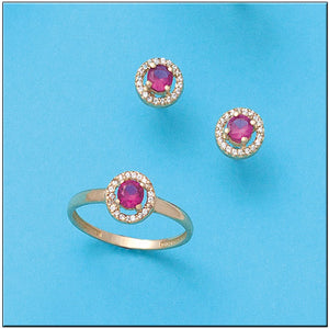 PENDIENTES ORO 18KL CRISOPAL ROJO