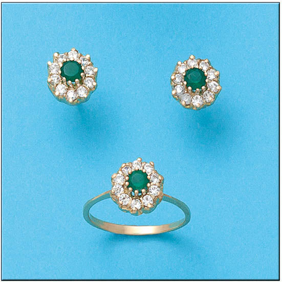 PENDIENTES ORO 18KL CRISOPAL VERDE