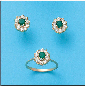 PENDIENTES ORO 18KL CRISOPAL VERDE