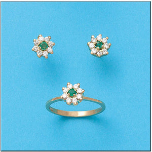 PENDIENTES ORO 18KL CRISOPAL VERDE