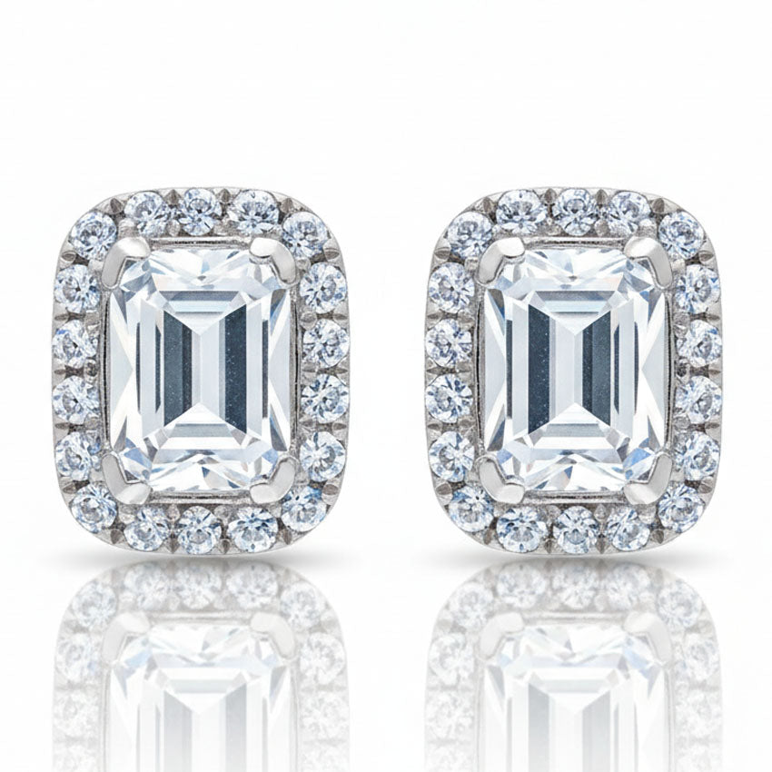 PENDIENTES ORO BLANCO 18KL CIRCONITAS