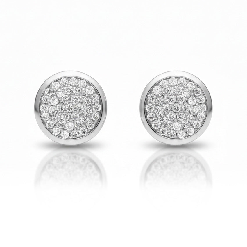 PENDIENTES ORO BLANCO 18KL CIRCONITAS