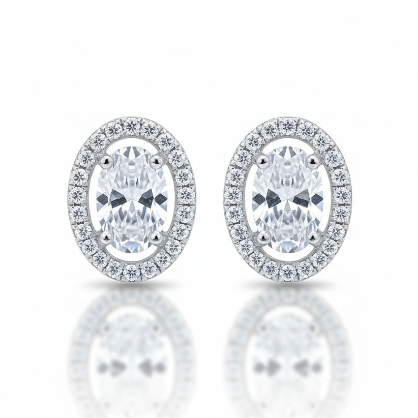 PENDIENTES ORO BLANCO 18KL CIRCONITAS