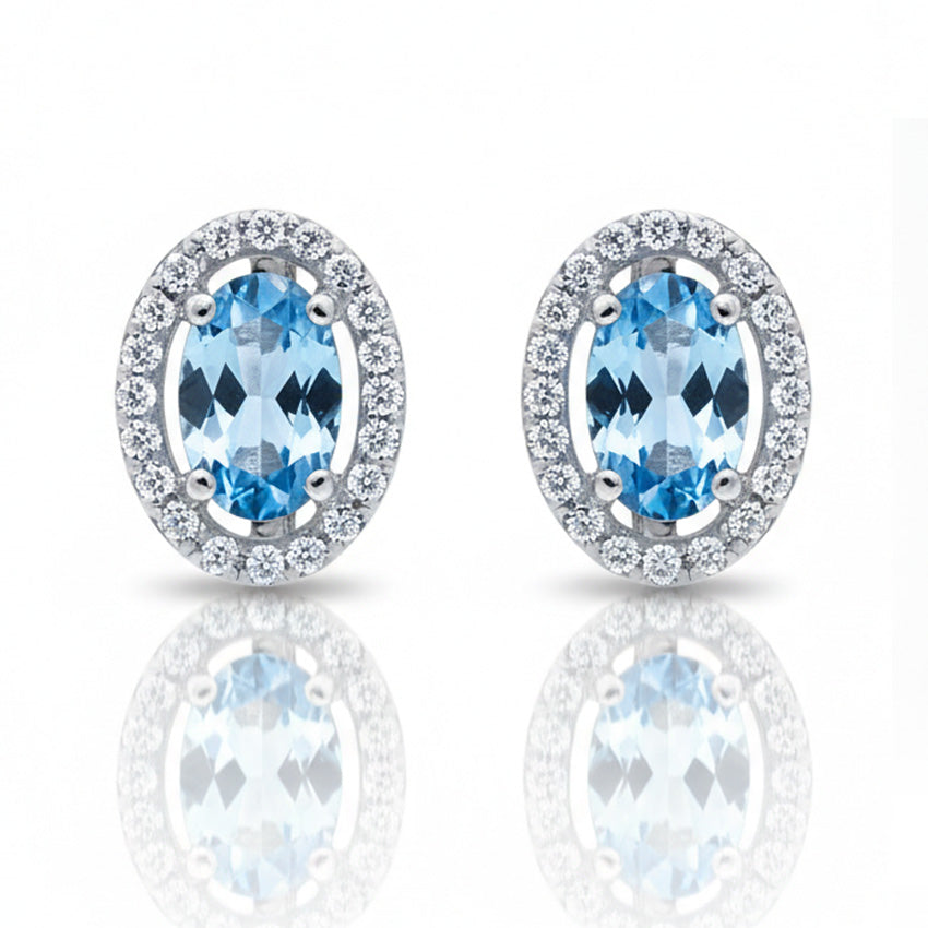 PENDIENTES ORO BLANCO 18KL CIRCONITAS