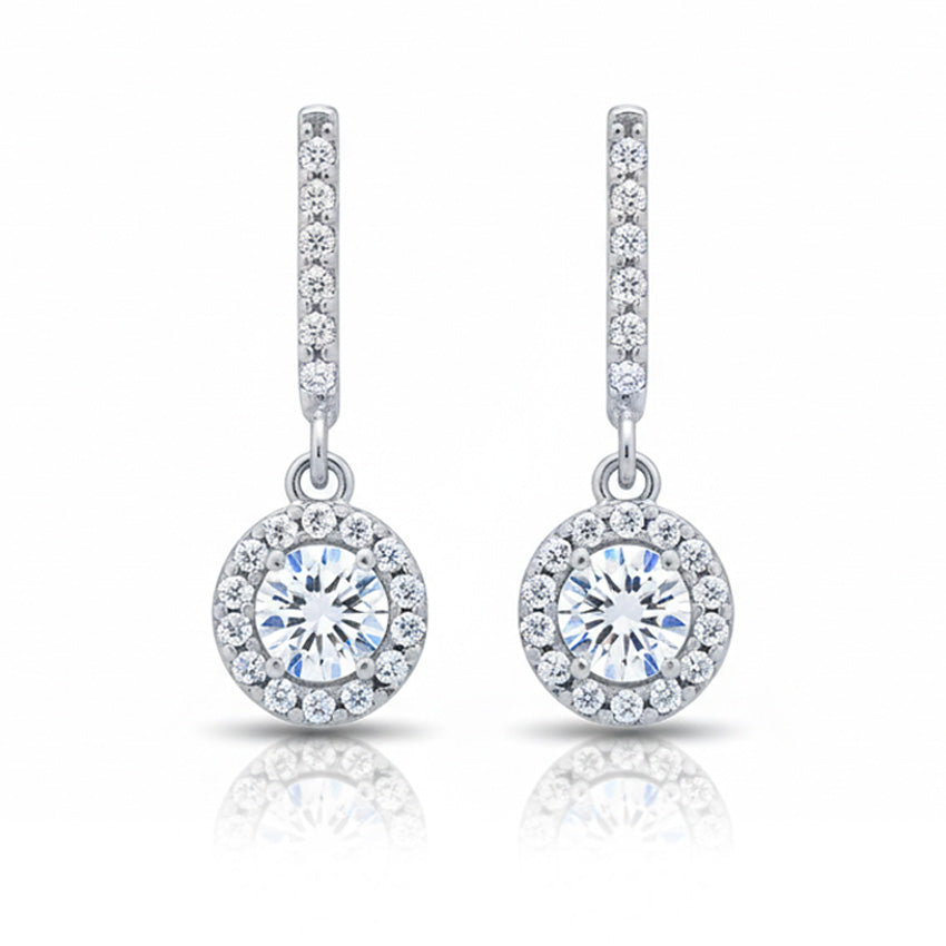 PENDIENTES ORO BLANCO 18KL CIRCONITAS