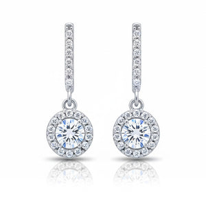 PENDIENTES ORO BLANCO 18KL CIRCONITAS