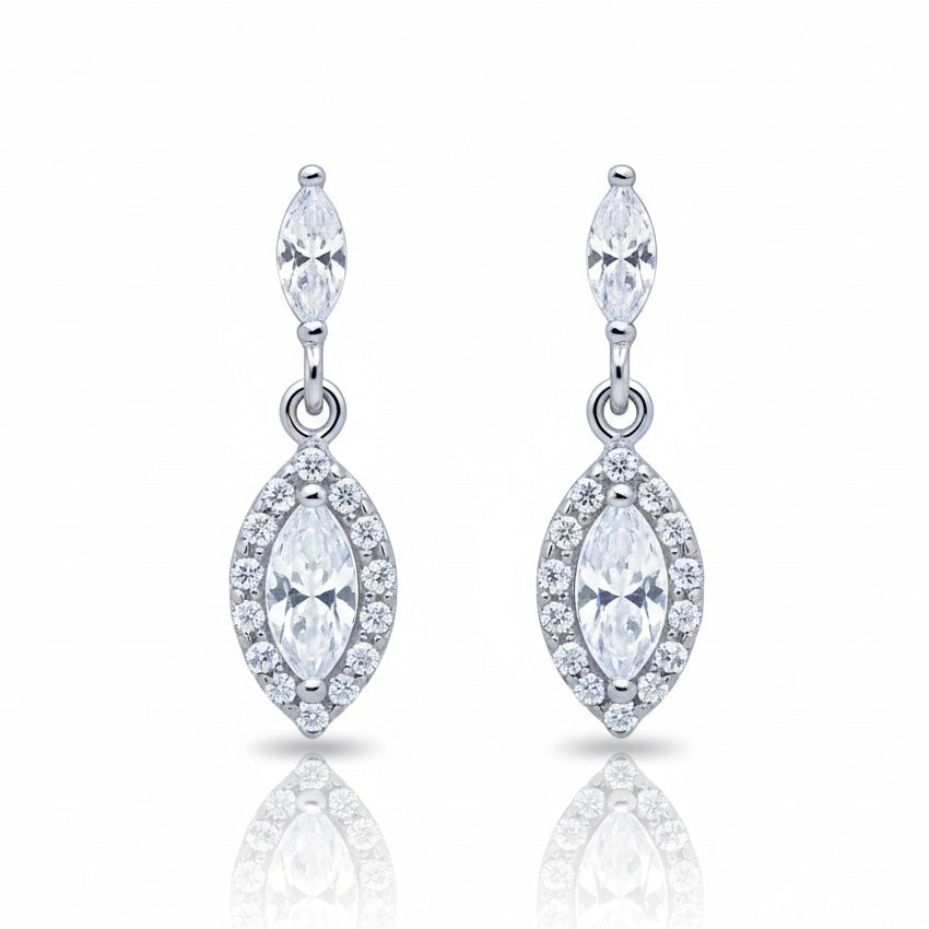 PENDIENTES ORO BLANCO 18KL CIRCONITAS