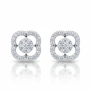 PENDIENTES ORO BLANCO 18KL CIRCONITAS