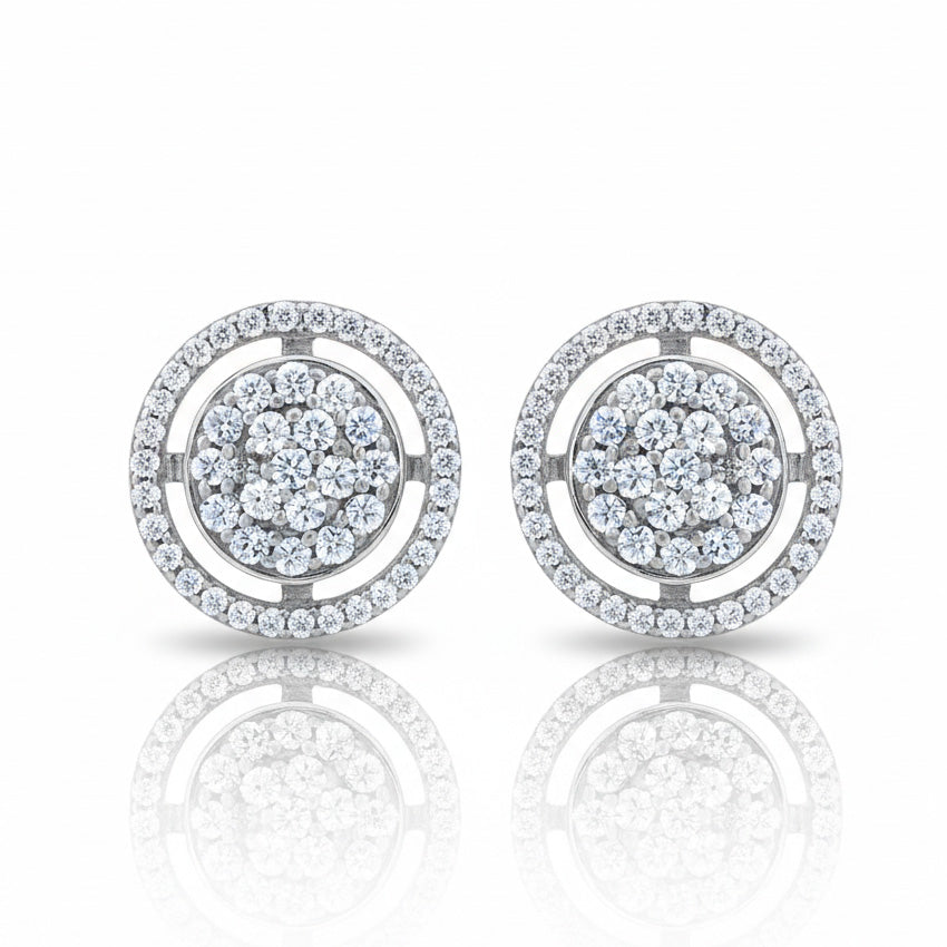 PENDIENTES ORO BLANCO 18KL CIRCONITAS