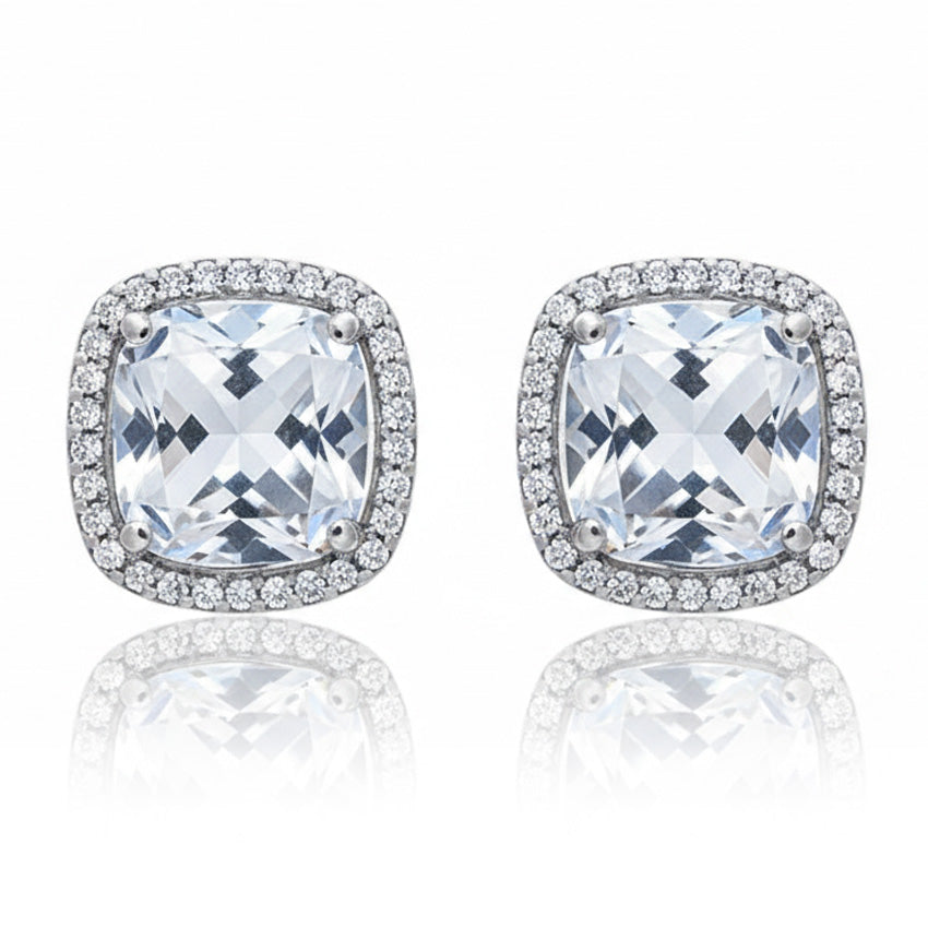 PENDIENTES ORO BLANCO 18KL CIRCONITAS