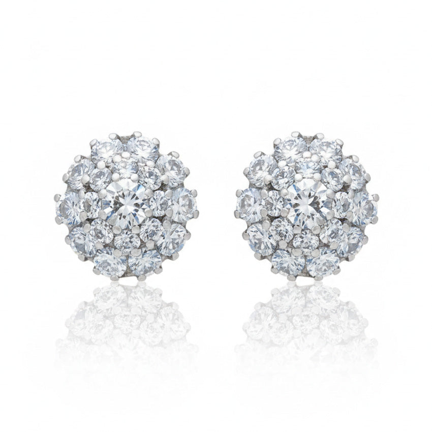 PENDIENTES ORO BLANCO 18KL CIRCONITAS