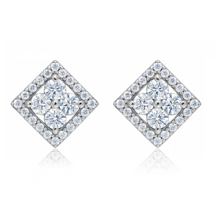 PENDIENTES ORO BLANCO 18KL CIRCONITAS